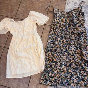 BUNDLE! As U Wish Floral Midi and Cream Mini Dress